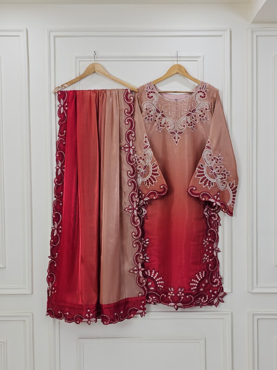 Three-piece Double Tone Sheesha Silk Luxury Pret&nbsp;