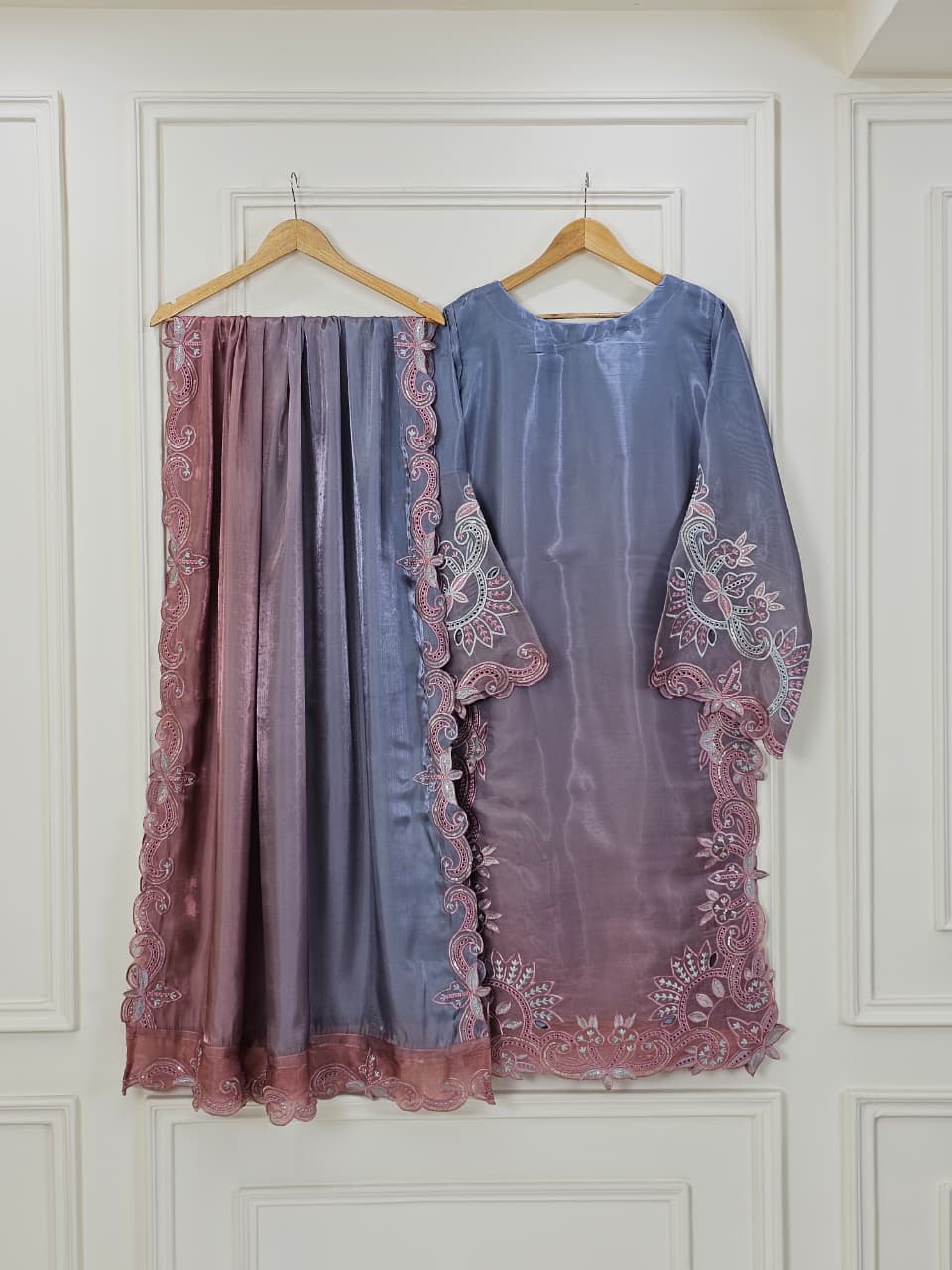 Three-piece Double Tone Sheesha Silk Luxury Pret&nbsp;