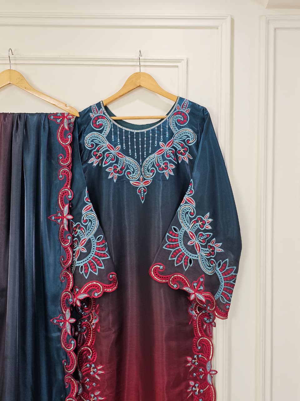 Three-piece Double Tone Sheesha Silk Luxury Pret&nbsp;